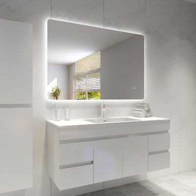 POSEIDON RECTANGLE BACKLIT LED MIRROR 3 COLOUR LIGHTS 1200X800MM