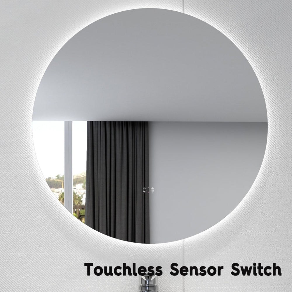 POSEIDON ROUND BACKLIT LED MIRROR 3 COLOUR LIGHTS 600X600MM