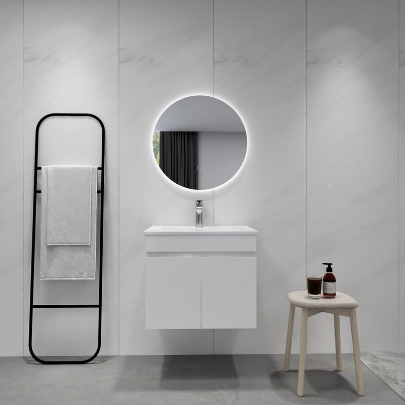 POSEIDON ROUND BACKLIT LED MIRROR 3 COLOUR LIGHTS 600MM