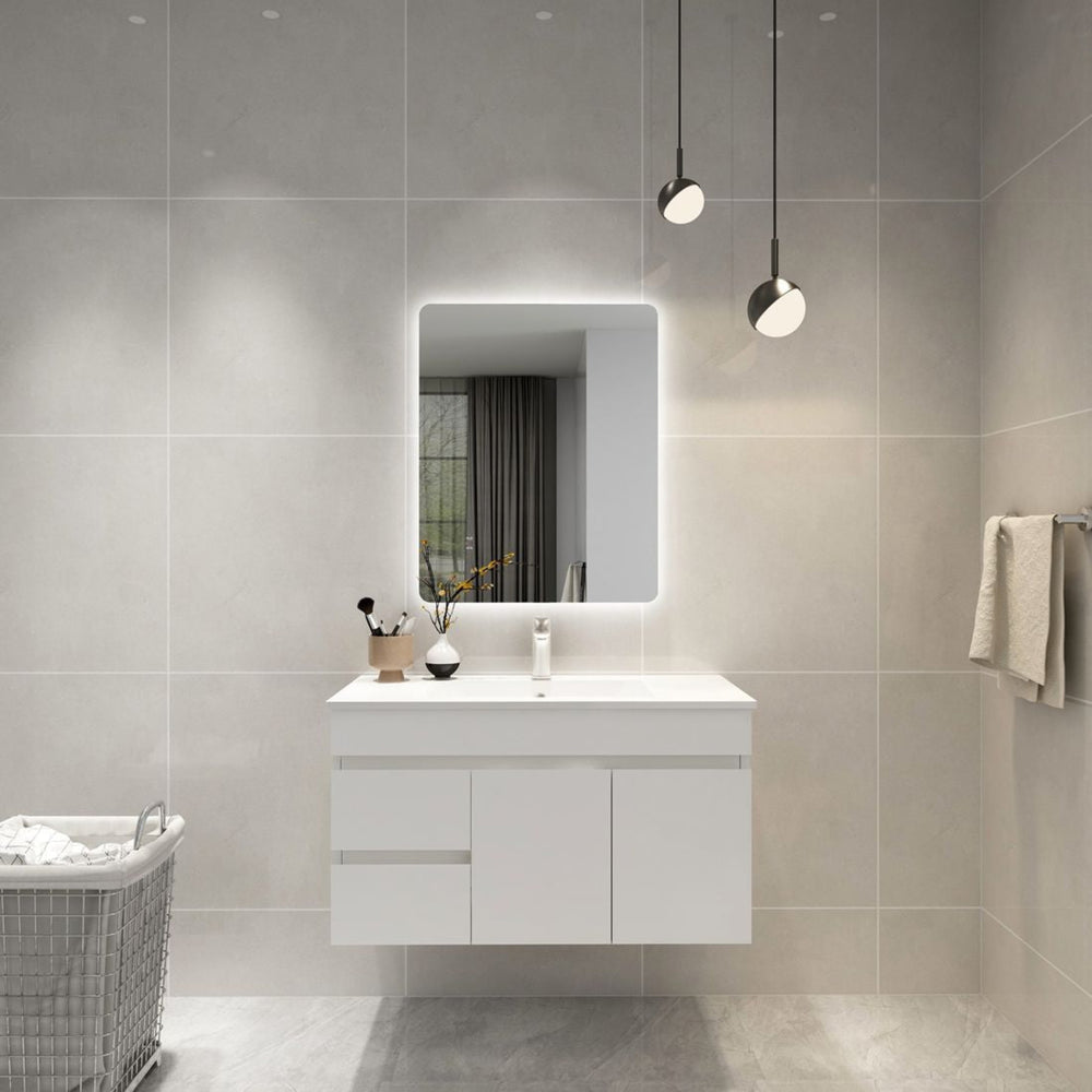 POSEIDON RECTANGLE BACKLIT LED MIRROR 3 COLOUR LIGHTS 600X750MM