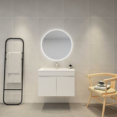 POSEIDON ACRYLIC ROUND BACKLIT LED MIRROR 3 COLOUR LIGHTS 700X700MM