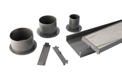 GRATES2GO UPVC TILE INSERT MODULAR KIT GREY 100MM