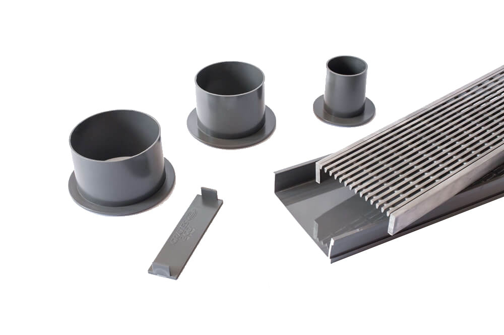 GRATES2GO UPVC WEDGE WIRE MODULAR KIT GREY 100MM