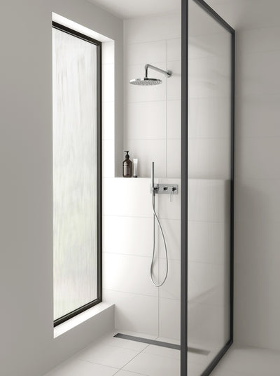 PHOENIX VIVID SHOWER ARM ROUND ROSE CHROME 400MM AND 230MM