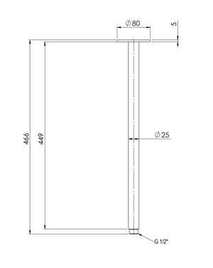 PHOENIX VIVID CEILING ARM 450MM MATTE BLACK