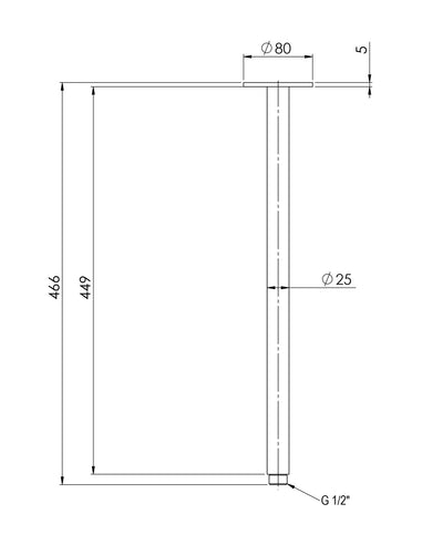 PHOENIX VIVID CEILING ARM 450MM MATTE BLACK