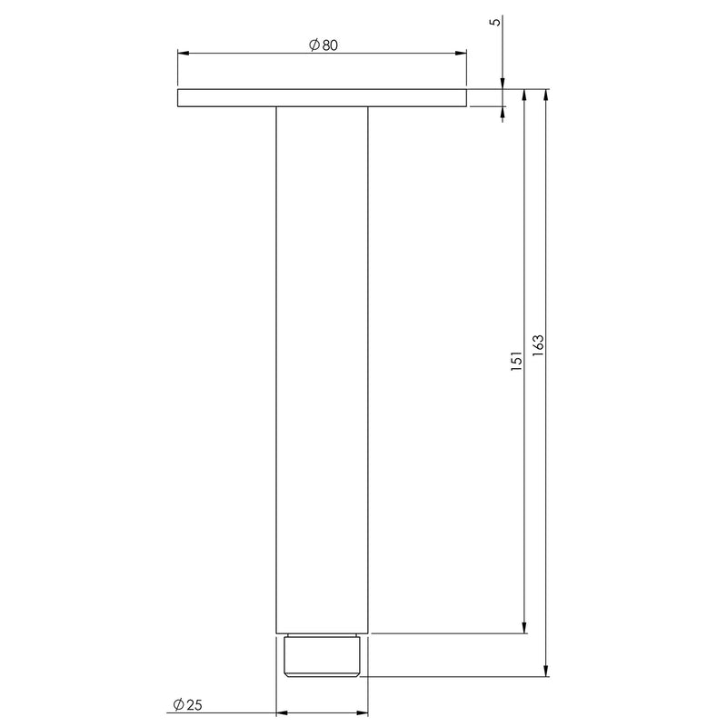 PHOENIX VIVID CEILING ARM CHROME 150MM