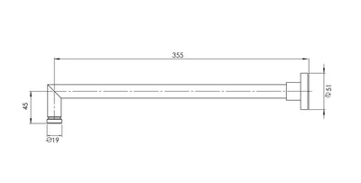 PHOENIX VIVID SHOWER ARM 355MM CHROME