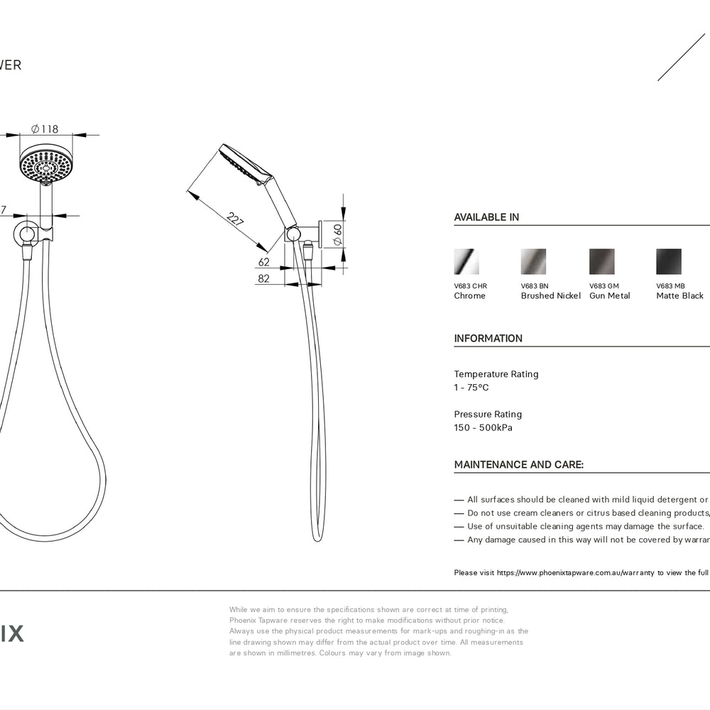 PHOENIX VIVID HAND SHOWER CHROME