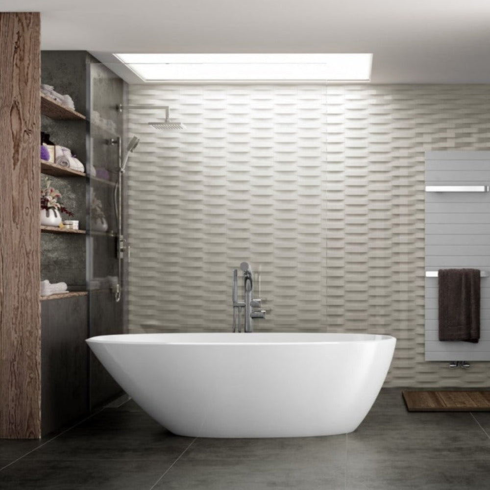 POSEIDON VEDA FREE STANDING BATHTUB MATTE WHITE 1690MM