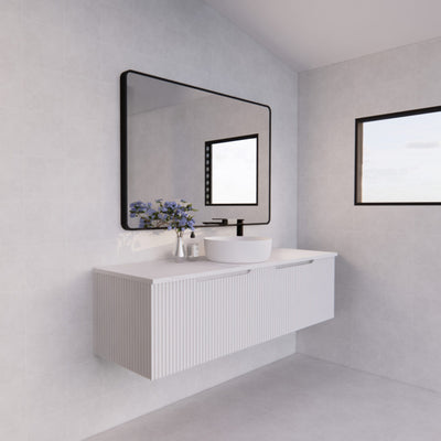 RIVA VIENNA MATTE WHITE 1500MM SINGLE BOWL WALL HUNG VANITY