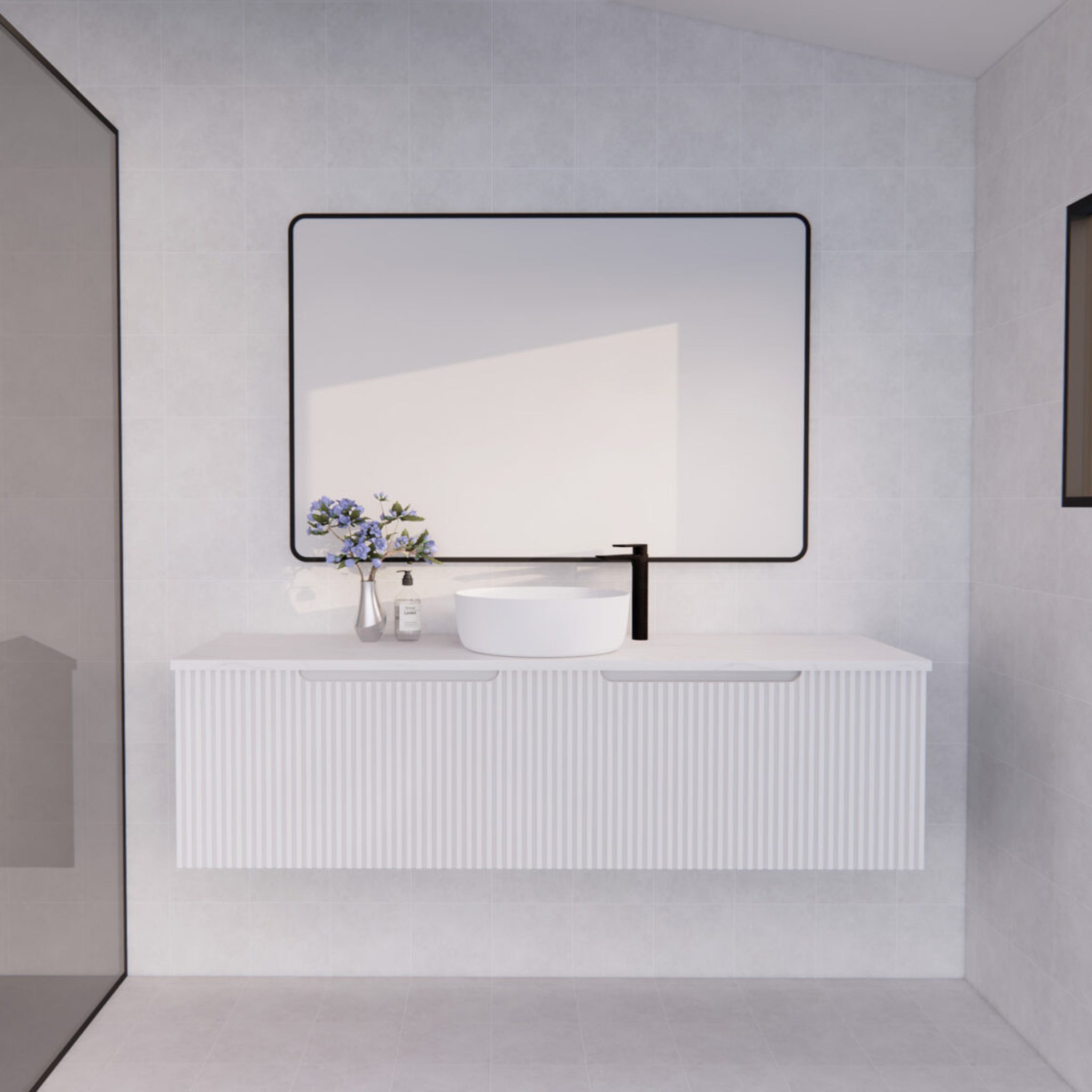 RIVA VIENNA MATTE WHITE 1500MM SINGLE BOWL WALL HUNG VANITY