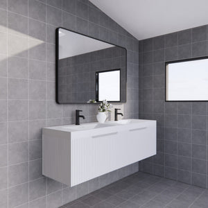 RIVA VIENNA MATTE WHITE 1500MM DOUBLE BOWL WALL HUNG VANITY