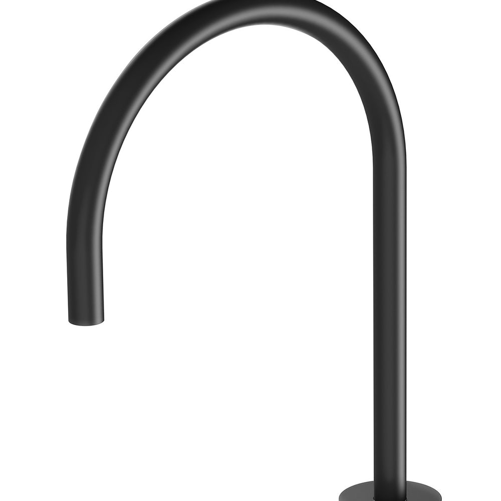PHOENIX VIVID SLIMLINE GOOSENECK HOB SINK OUTLET 220MM MATTE BLACK