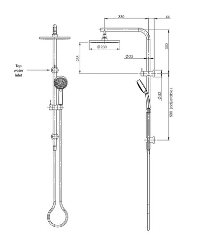 PHOENIX VIVID SLIMLINE TWIN SHOWER CHROME