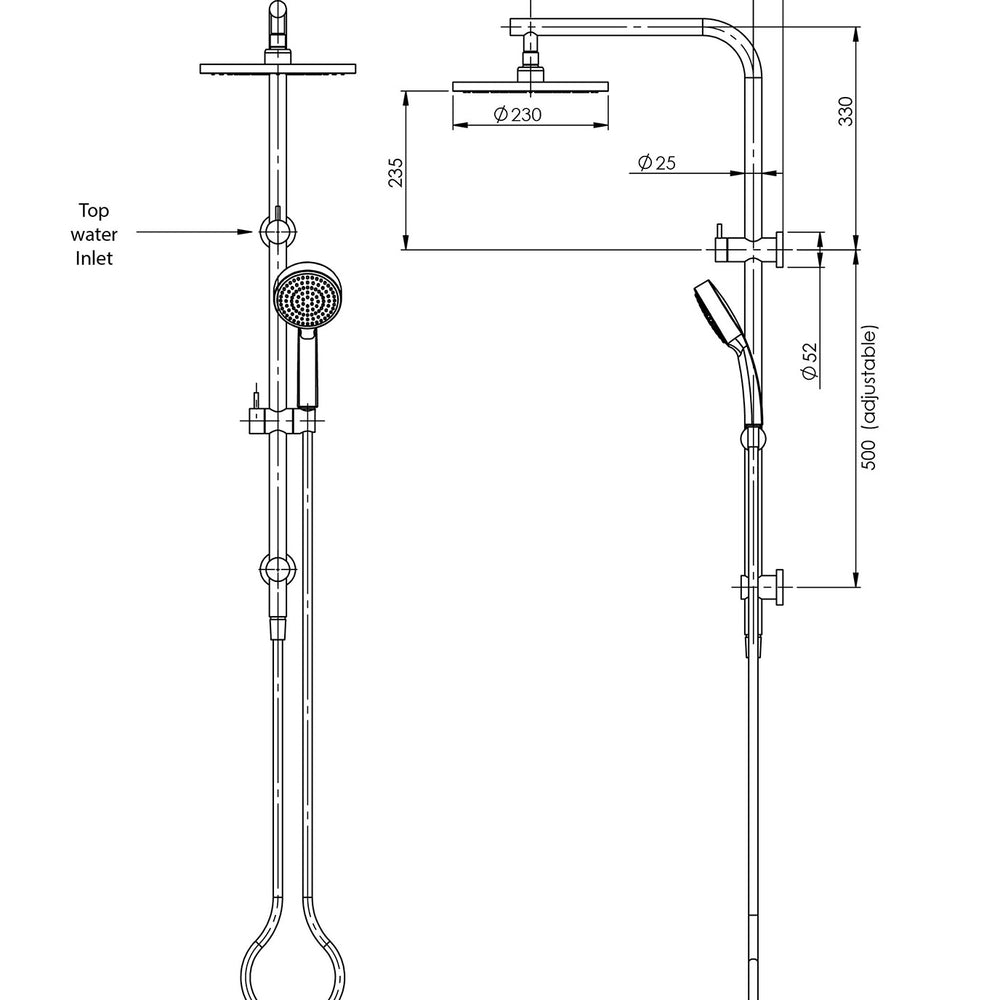 PHOENIX VIVID SLIMLINE TWIN SHOWER BRUSHED NICKEL