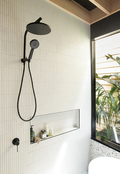 PHOENIX VIVID SLIMLINE COMPACT TWIN SHOWER MATTE BLACK