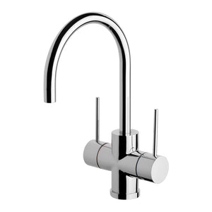 PHOENIX VIVID SLIMLINE TWIN HANDLE GOOSENECK SINK MIXER 314MM CHROME