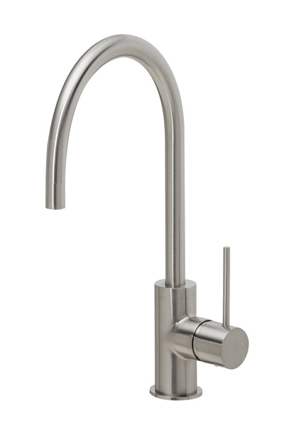 PHOENIX VIVID SLIMLINE GOOSENECK LEAD FREE SINK MIXER 220MM BRUSHED NICKEL