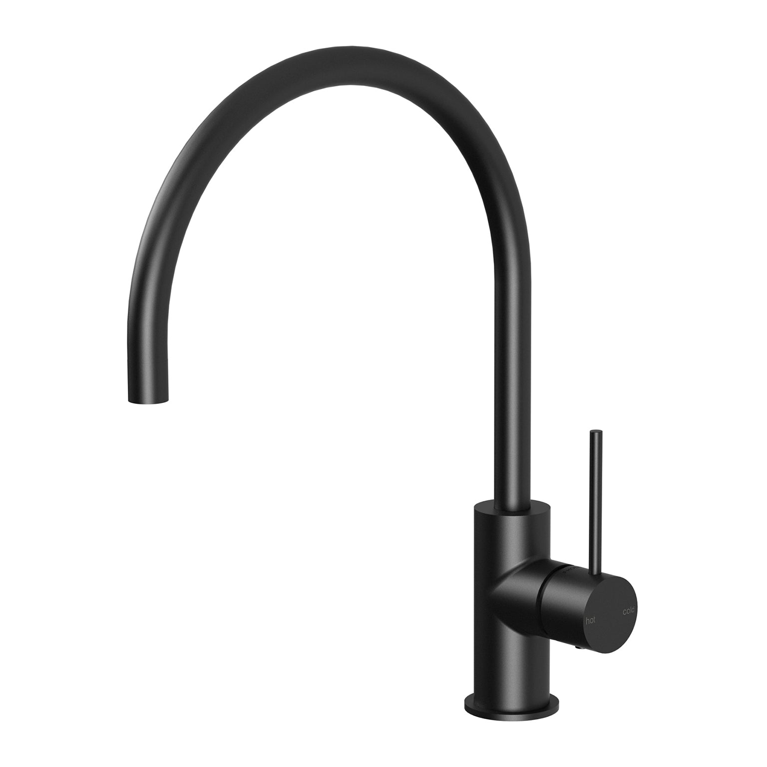 PHOENIX VIVID SLIMLINE GOOSENECK SINK MIXER 220MM MATTE BLACK