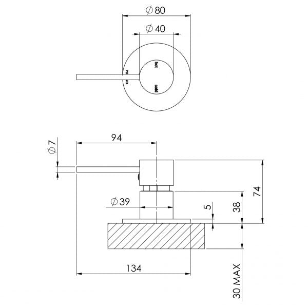 PHOENIX VIVID SLIMLINE HOB MIXER CHROME