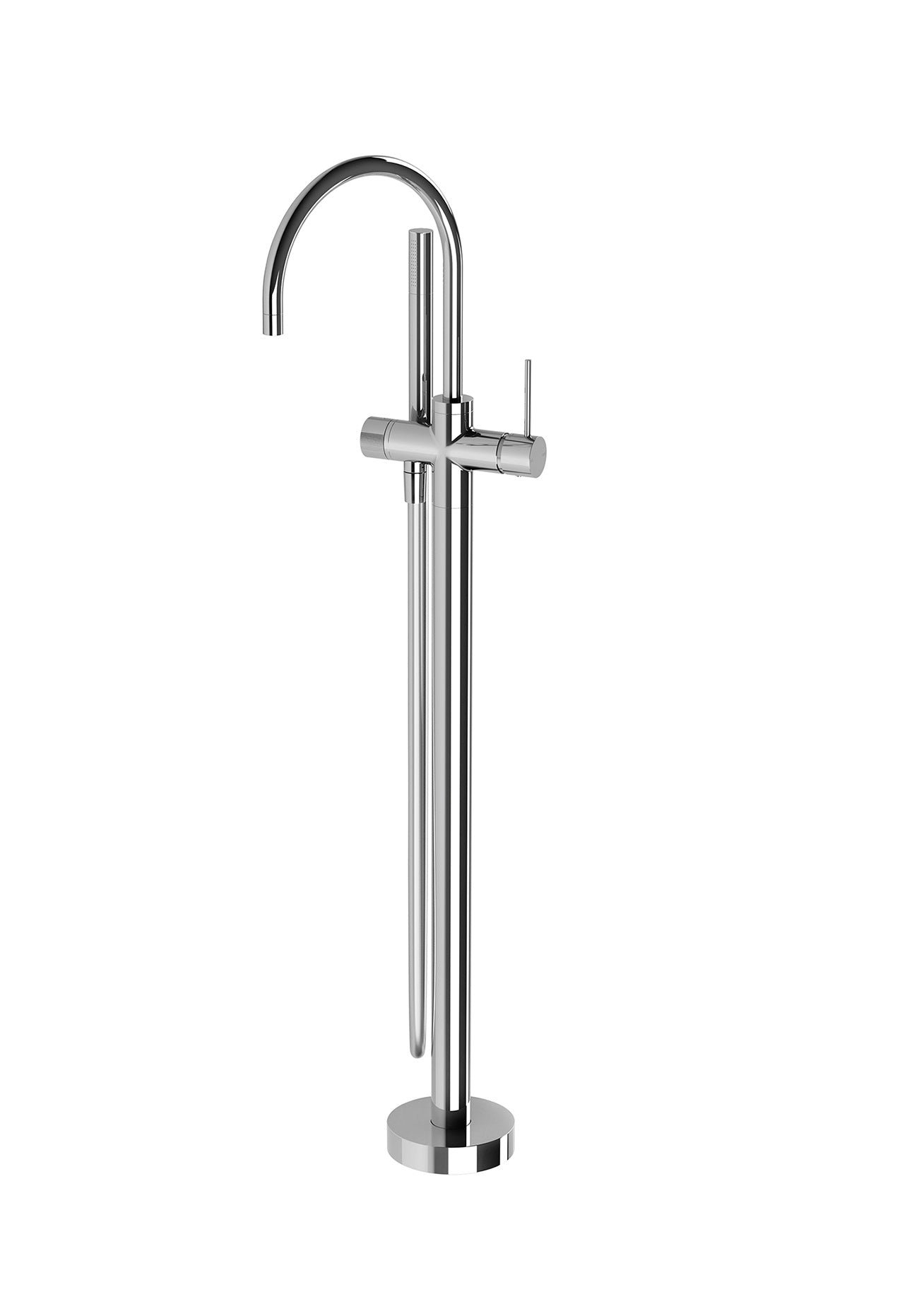 PHOENIX VIVID SLIMLINE FLOOR MOUNTED BATH MIXER WITH HAND SHOWER CHROME