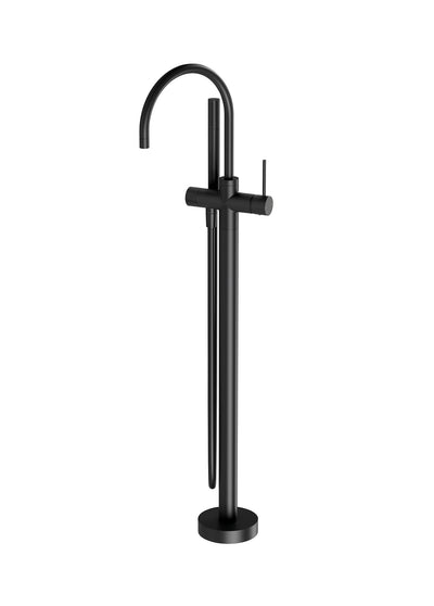 PHOENIX VIVID SLIMLINE FLOOR MOUNTED BATH MIXER WITH HAND SHOWER 957MM MATTE BLACK