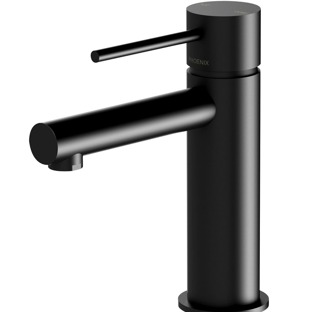 PHOENIX VIVID SLIMLINE LEAD FREE BASIN MIXER 166MM MATTE BLACK