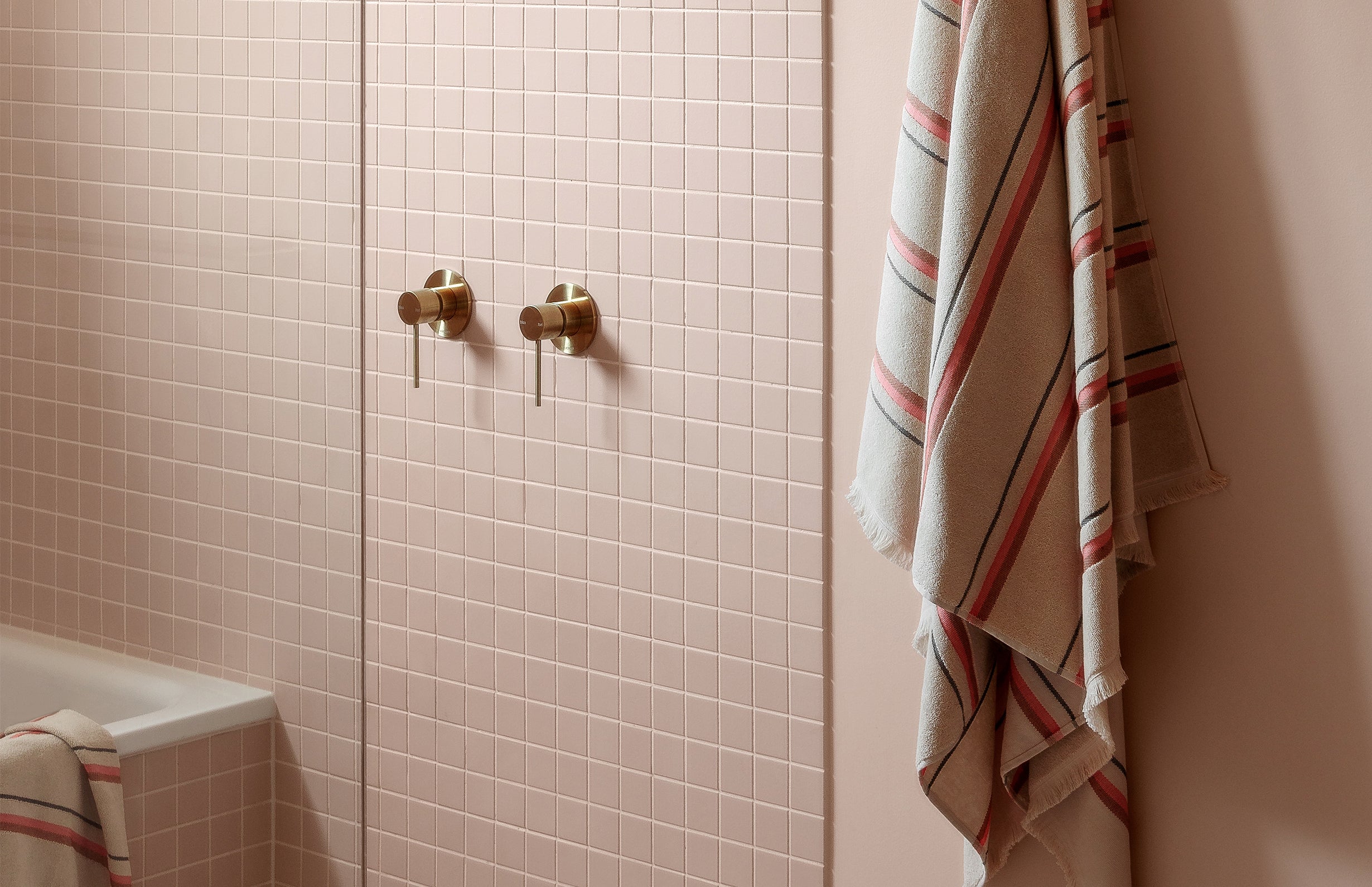 PHOENIX VIVID SLIMLINE SHOWER WALL MIXER BRUSHED GOLD