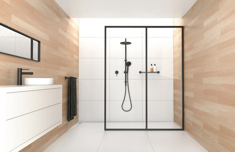 PHOENIX VIVID SLIMLINE SHOWER / WALL MIXER MATTE BLACK
