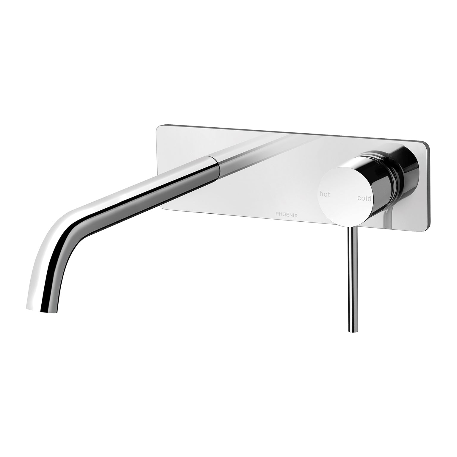 PHOENIX VIVID SLIMLINE WALL BASIN MIXER SET 230MM CURVED CHROME