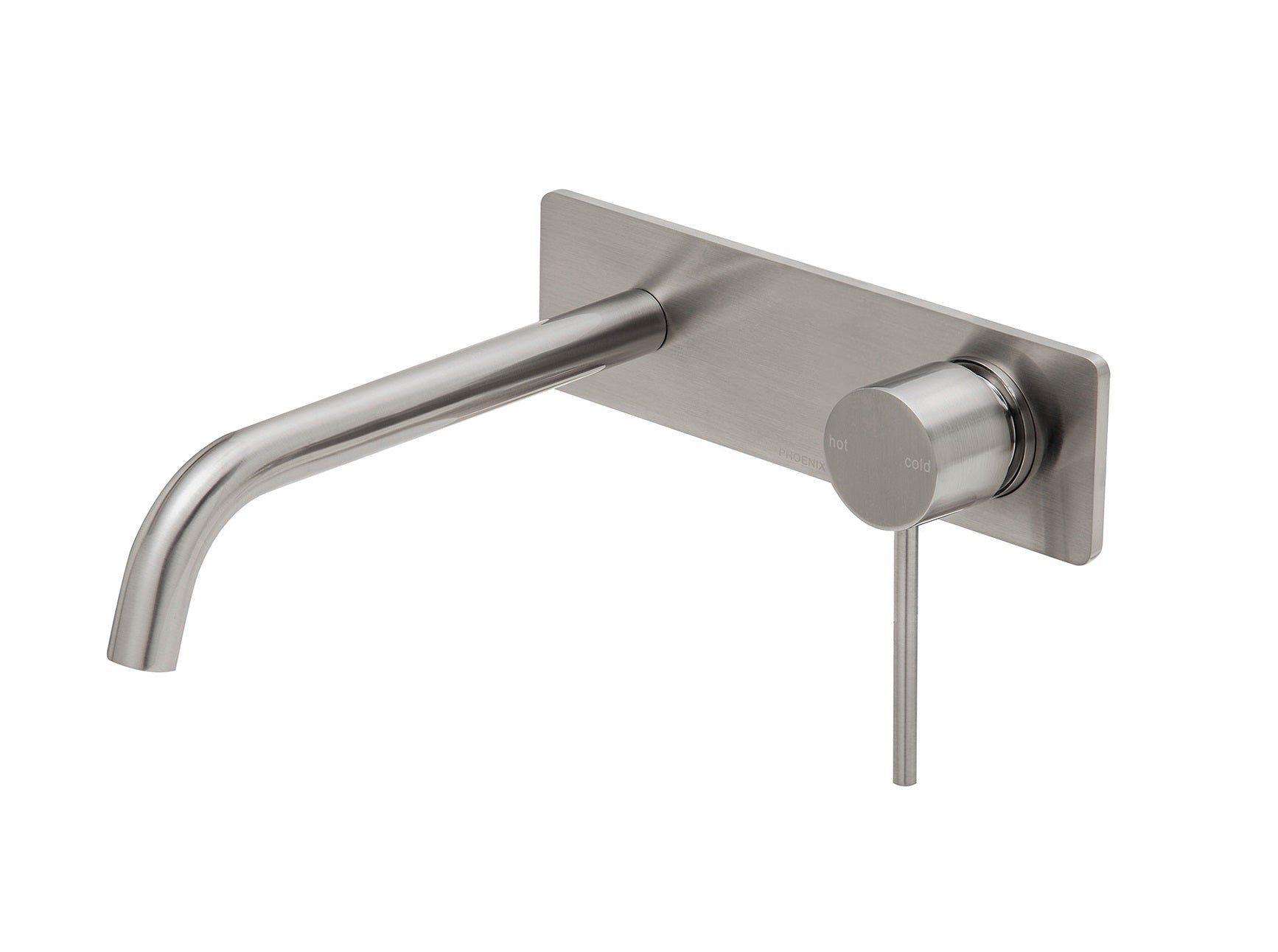 PHOENIX VIVID SLIMLINE WALL BATH MIXER SET 230MM CURVED BRUSHED NICKEL