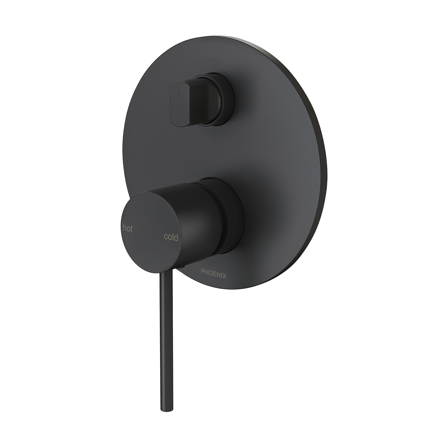 PHOENIX VIVID SLIMLINE SHOWER BATH DIVERTER MIXER 130MM MATTE BLACK