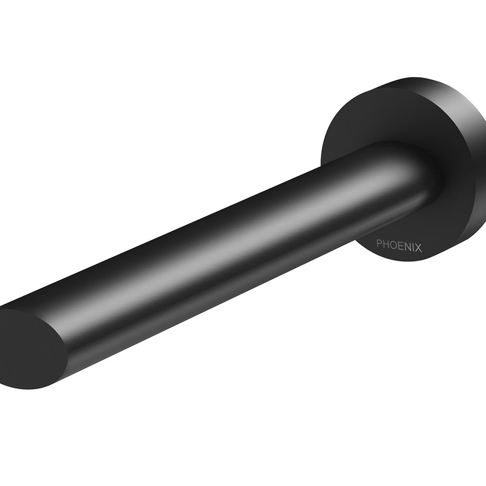 PHOENIX VIVID SLIMLINE OVAL WALL BASIN OUTLET 180MM MATTE BLACK