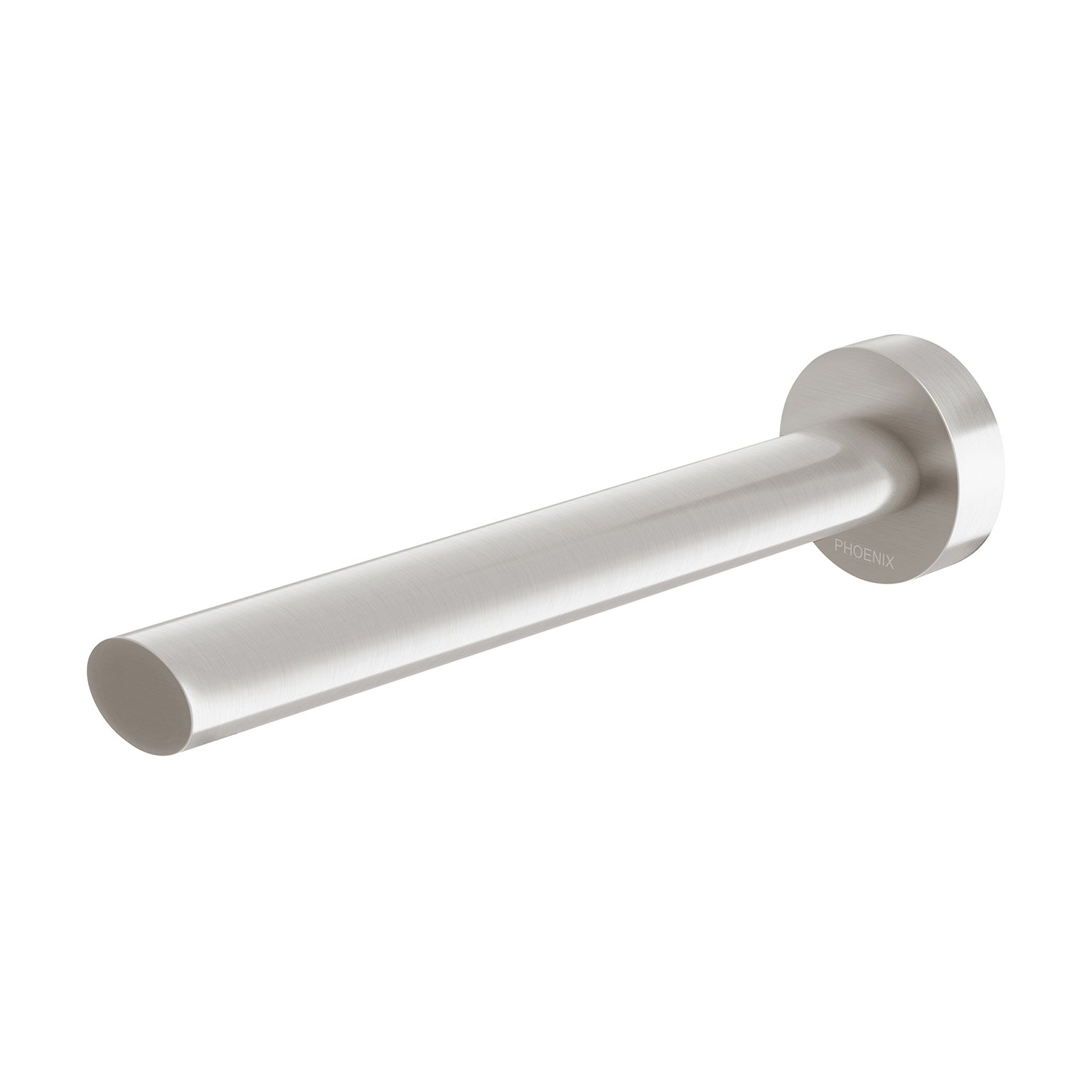 PHOENIX VIVID SLIMLINE OVAL WALL BATH OUTLET 180MM BRUSHED NICKEL