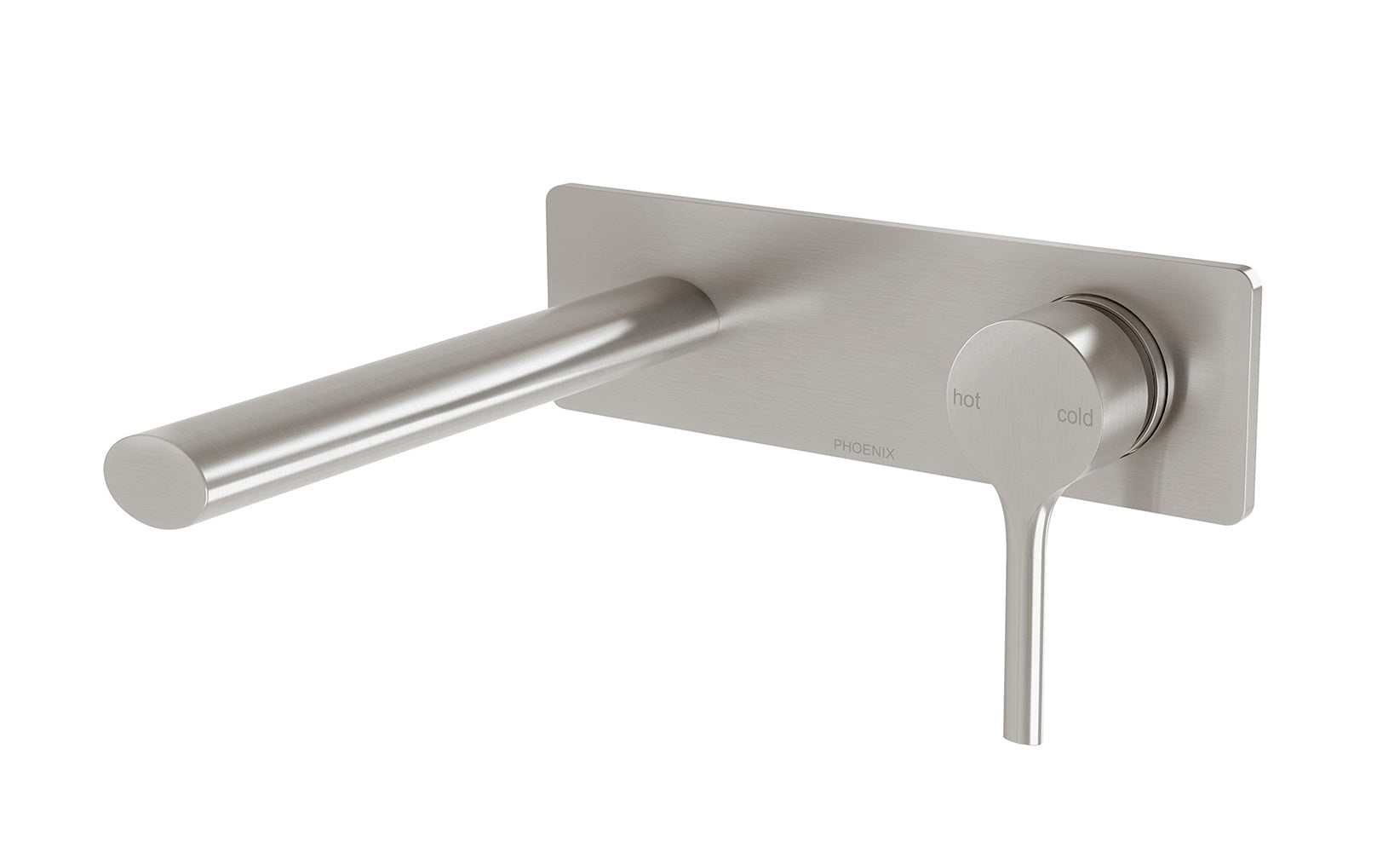 PHOENIX VIVID SLIMLINE OVAL WALL BATH MIXER SET 200MM BRUSHED NICKEL