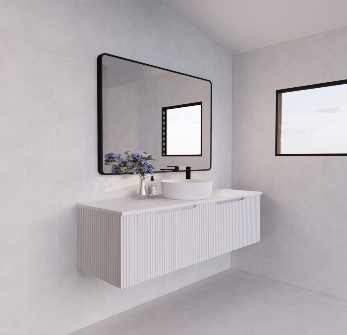 RIVA VIENNA MATTE WHITE 1500MM SINGLE BOWL WALL HUNG VANITY