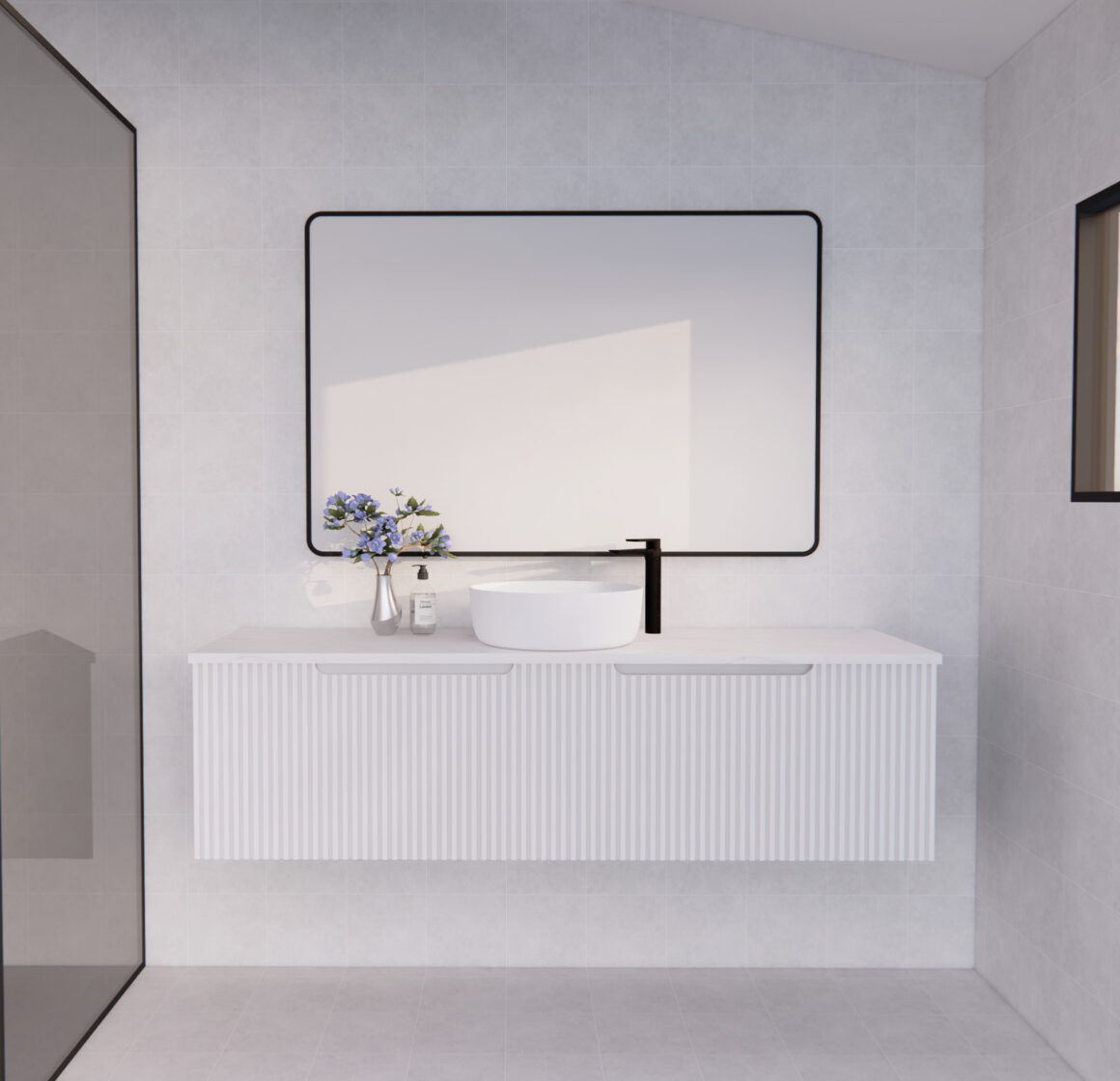 RIVA VIENNA MATTE WHITE 1500MM SINGLE BOWL WALL HUNG VANITY