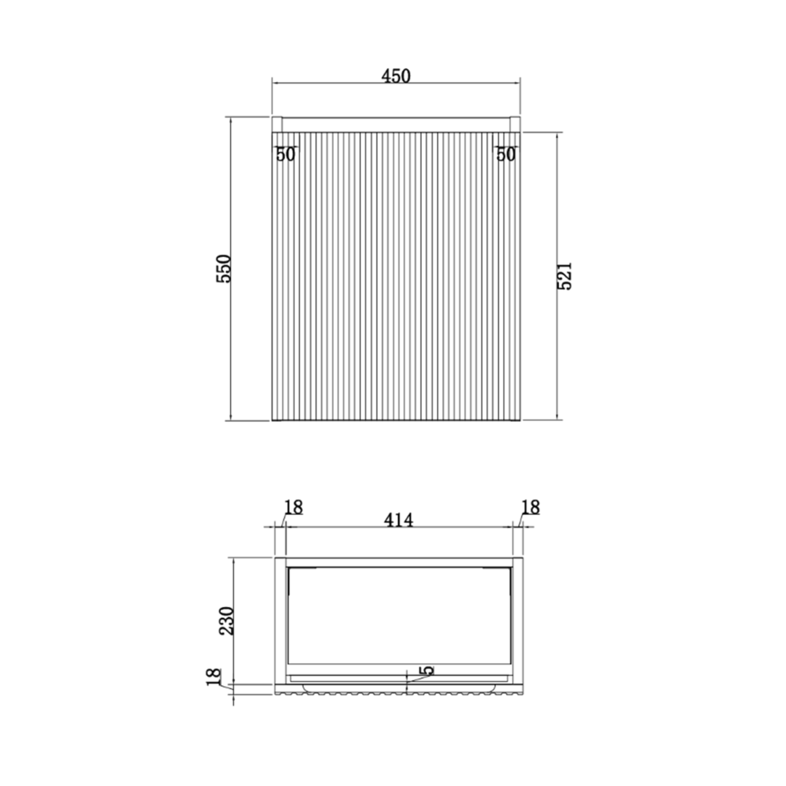 RIVA VIENNA MATTE WHITE 450MM SPACE SAVING SINGLE BOWL WALL HUNG VANITY