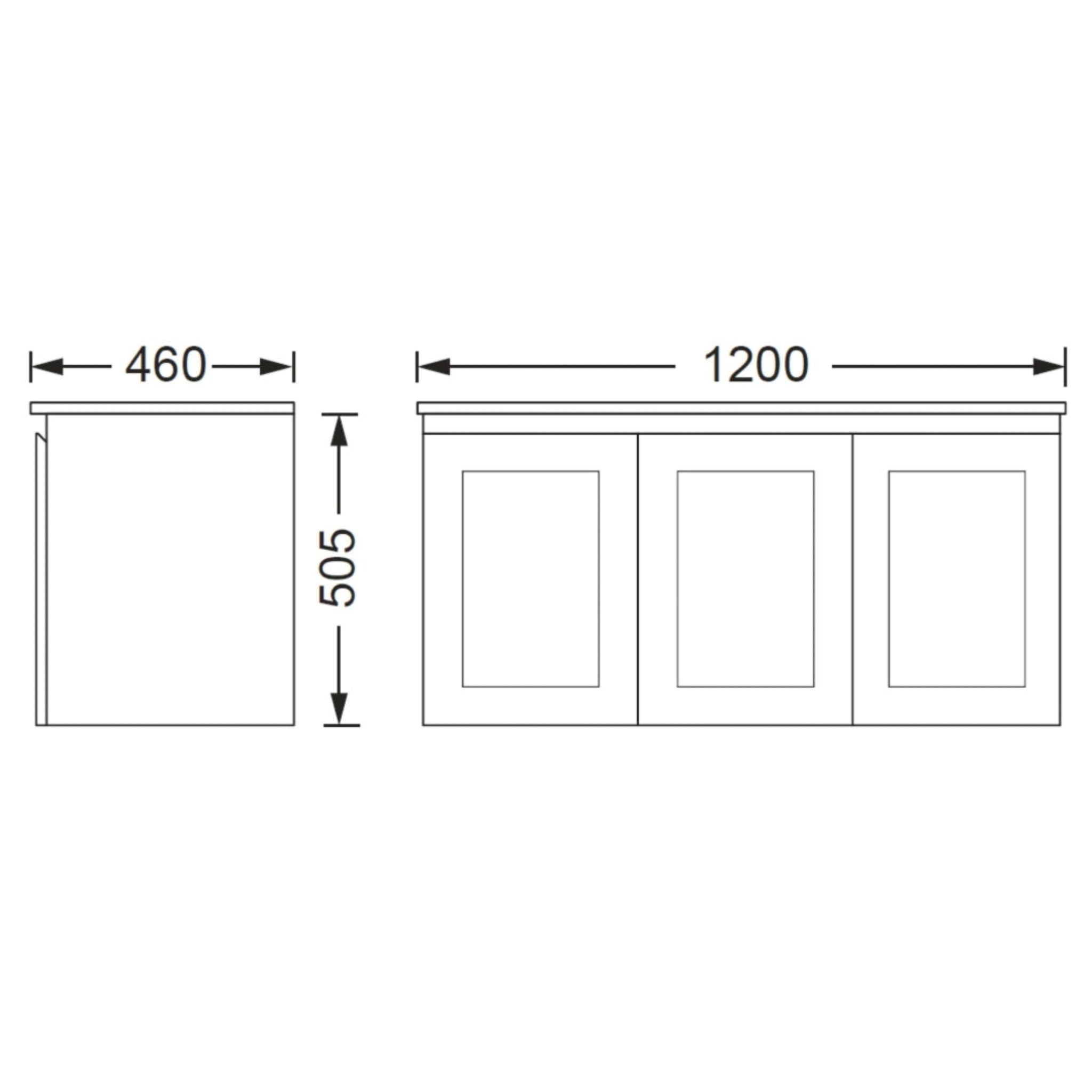 BTH SHAKER PROFILE MATTE WHITE 1200MM SINGLE BOWL WALL HUNG VANITY