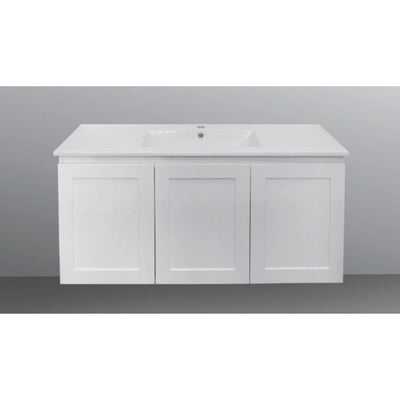 BTH SHAKER PROFILE MATTE WHITE 1200MM SINGLE BOWL WALL HUNG VANITY
