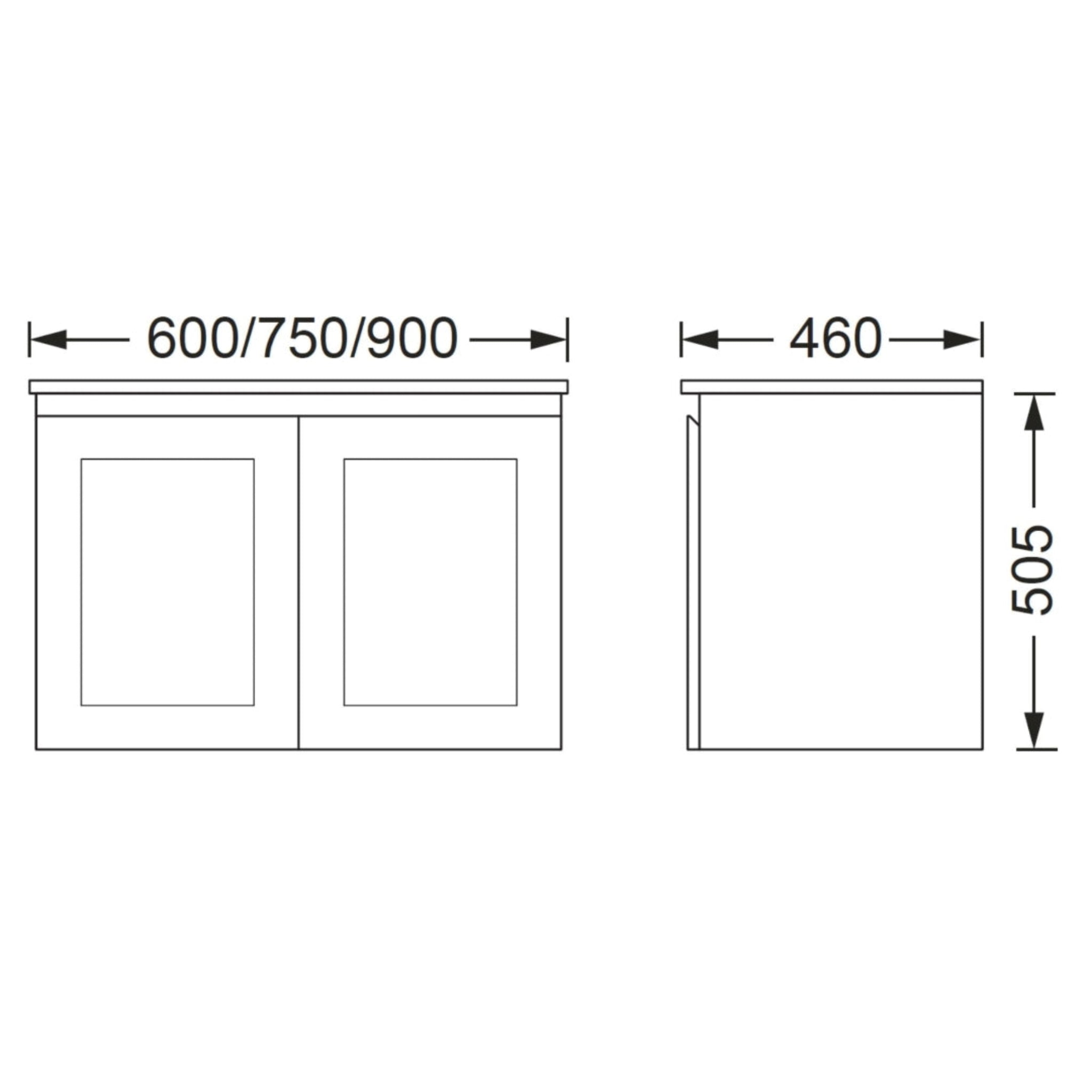 BTH SHAKER PROFILE MATTE WHITE 750MM SINGLE BOWL WALL HUNG VANITY