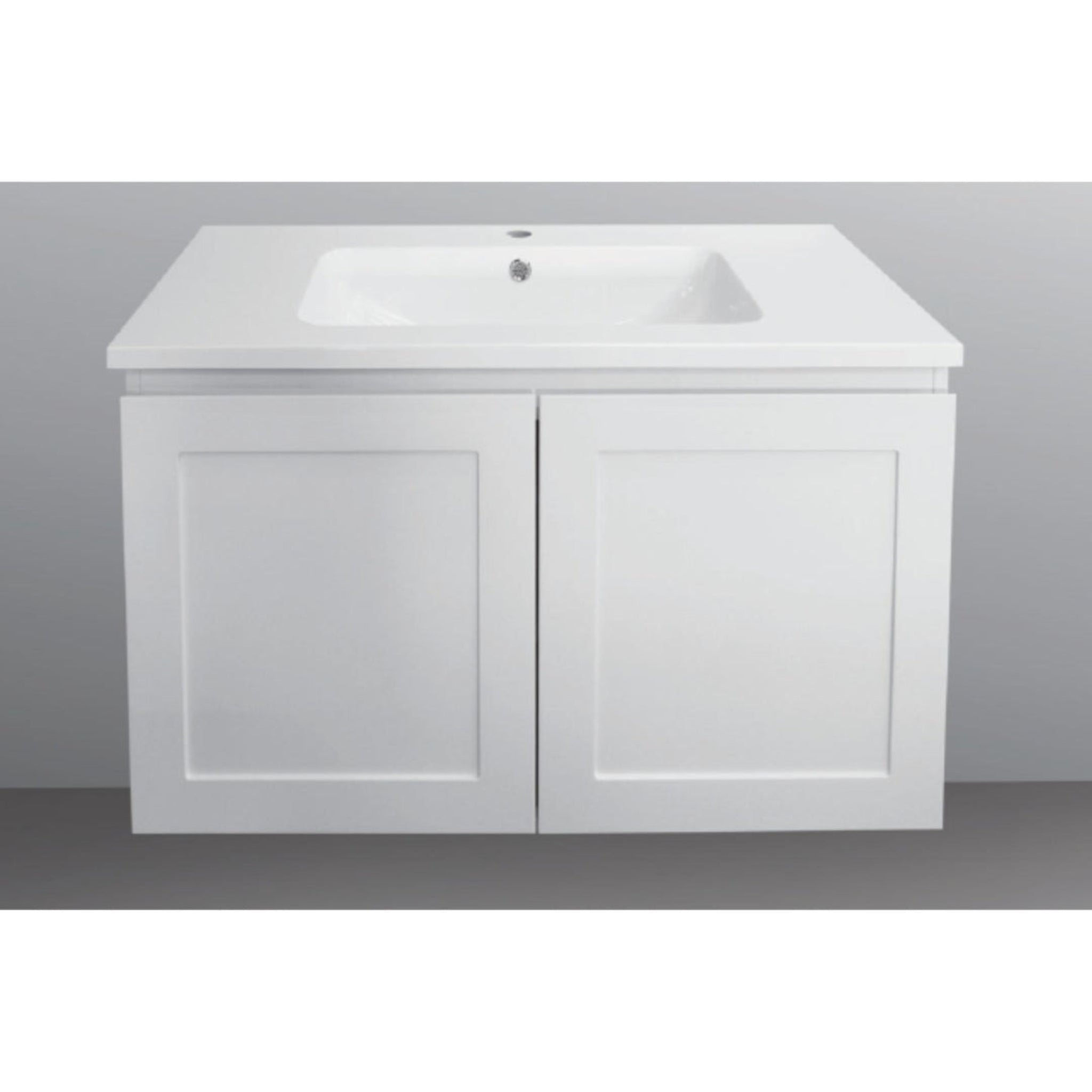 BTH SHAKER PROFILE MATTE WHITE 750MM SINGLE BOWL WALL HUNG VANITY