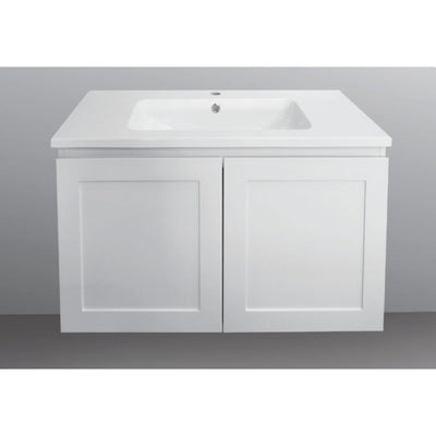 BTH SHAKER PROFILE MATTE WHITE 900MM SINGLE BOWL WALL HUNG VANITY