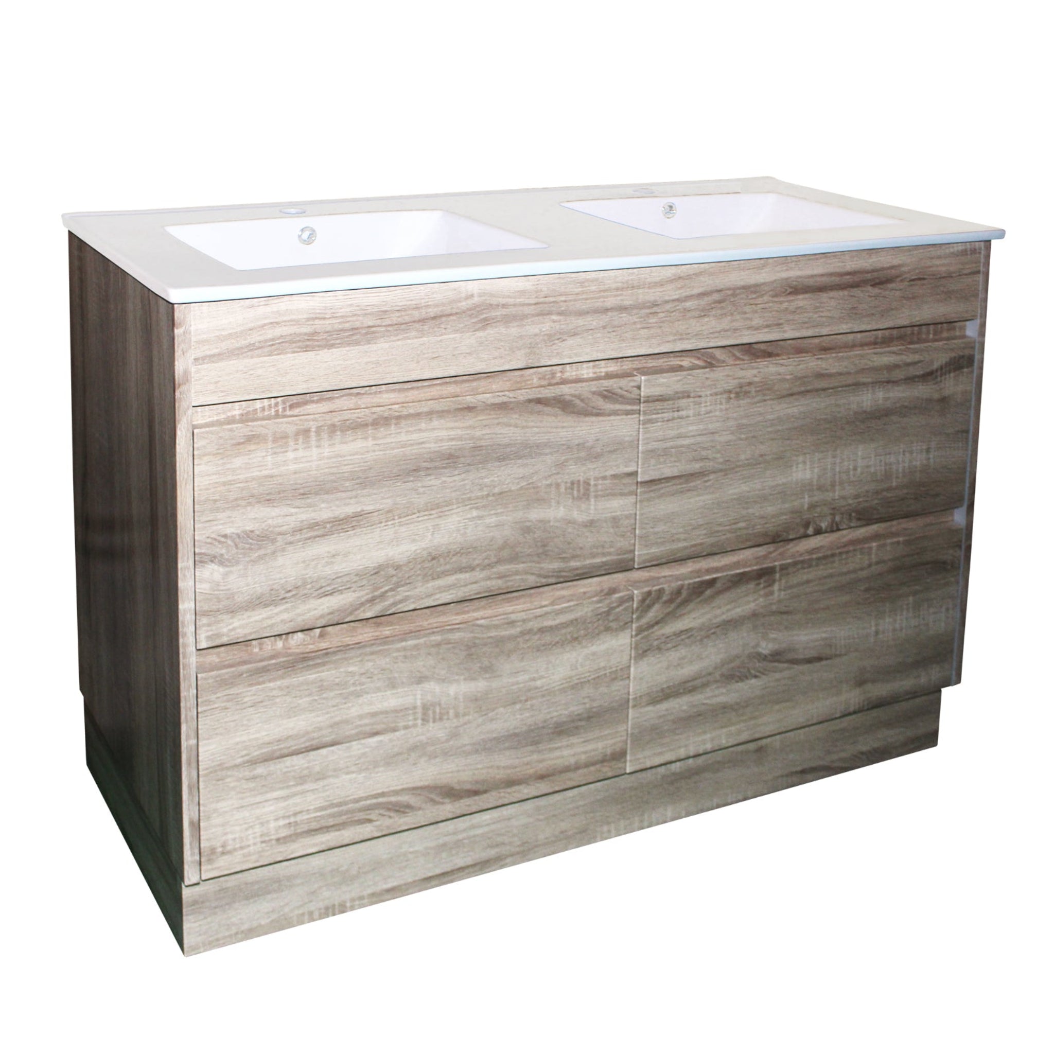 POSEIDON QUBIST WHITE OAK FREE STANDING VANITY 1490MM
