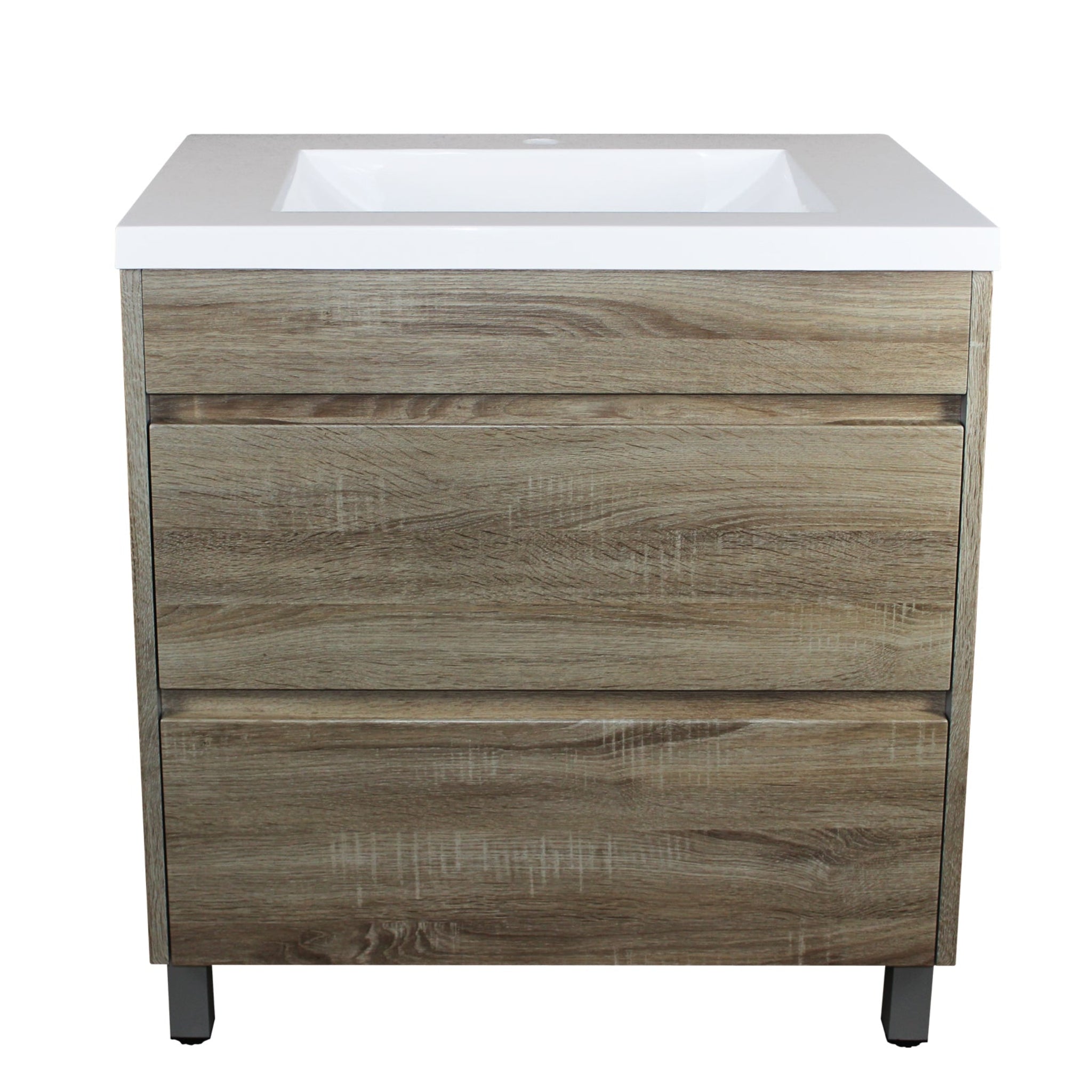 POSEIDON QUBIST WHITE OAK 750MM FLOOR STANDING VANITY