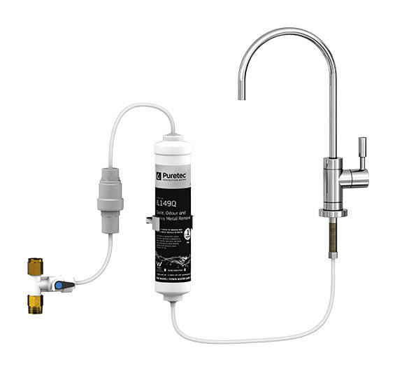 PURETEC HIGH LOOP DESIGNER FAUCET WITH SLIM FILTER, 1 MICRON