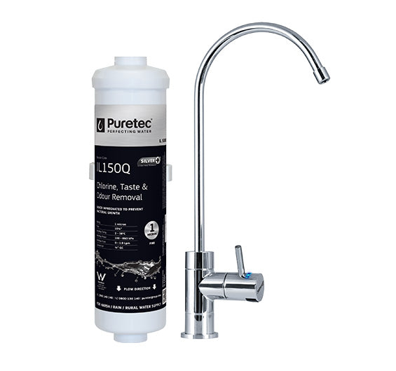 PURETEC HIGH LOOP DESIGNER FAUCET WITH SLIM FILTER 1 MICRON FOR RURAL WATER