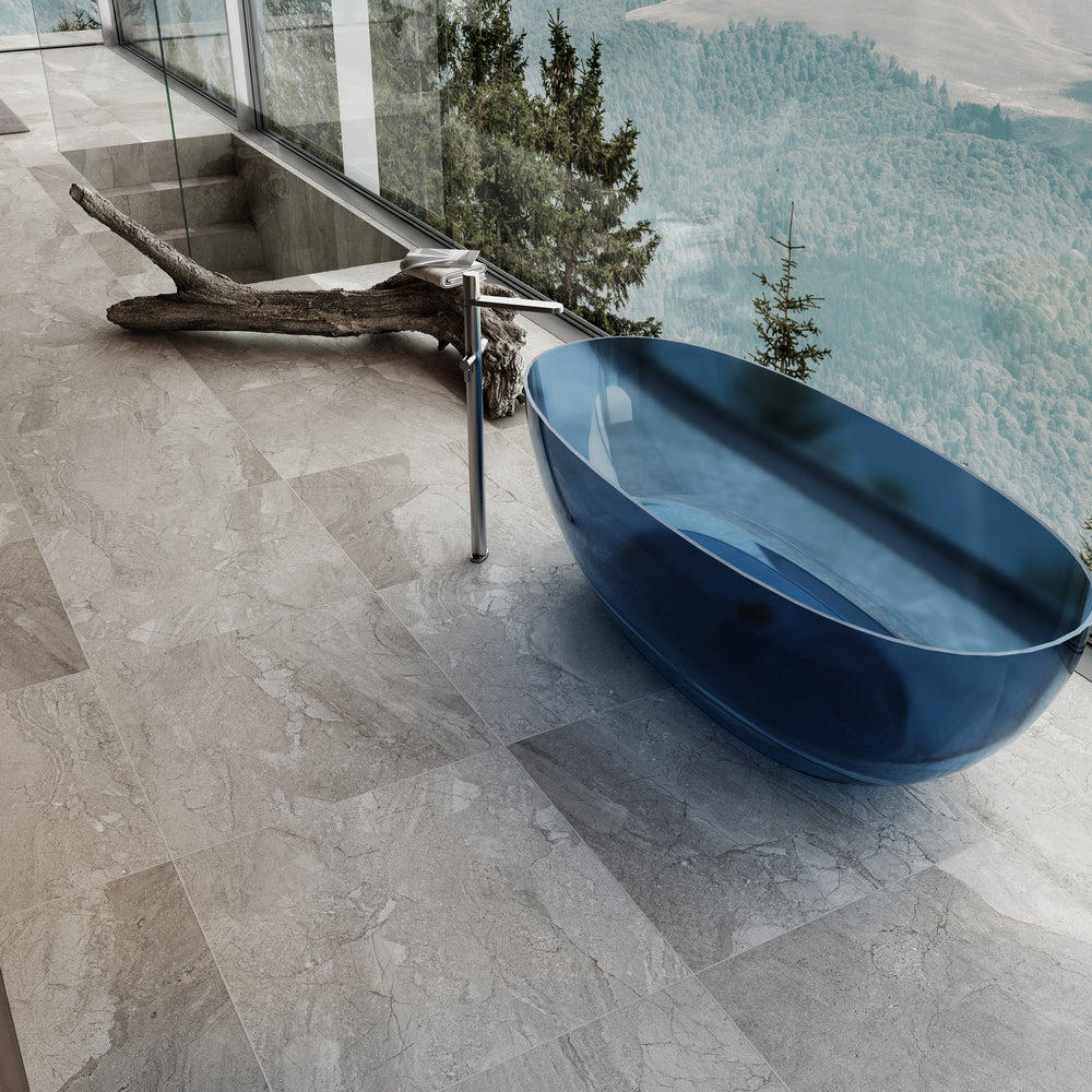 RIVA NOTO FREESTANDING BATHTUB TRANSPARENT BLUE (AVAILABLE IN 1500MM AND 1700MM)