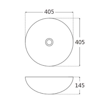 XENIA ARGYLE BASIN GLOSS WHITE 405MM